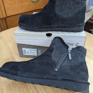BearPaw Black Suede Ankle Boots